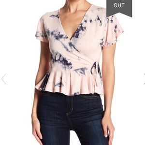 NWT Flutter Wrap Tie Dye Top